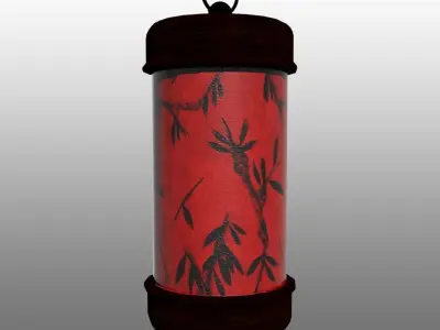 Painted-bamboo Paper Lantern 3D model