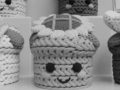 knitted Blossom Harmony Flower Set  3D print model