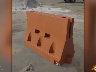 Plastic Traffic Barriers Pack 3D model