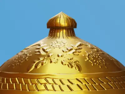 Ornate Gold Urn 2 Low-poly 3D model
