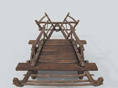 Ox Cart PBR Low Poly Improved  Low-poly 3D model