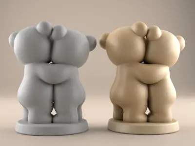 Cute Bear Hugs 3D STL File for Printing 3D print model