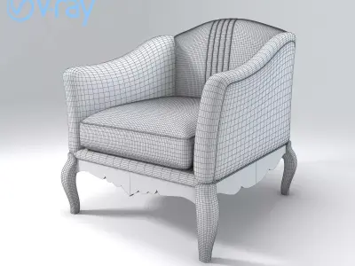Milano Designer Accent Chair  High Poly Upholstered 3D Model 3D model
