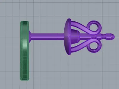 HEART Stud Earrings LOVE GIFT For Valentines Day  3D print model