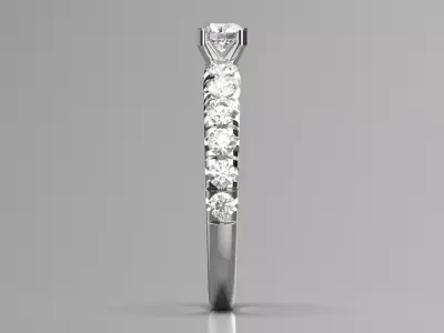 Sparkle Wave Solitaire stl 3d Ring model sr0042 3D print model