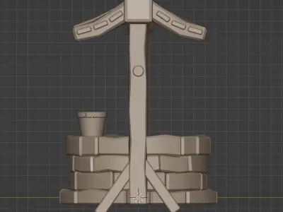 Low Poly Well Low-poly 3D model
