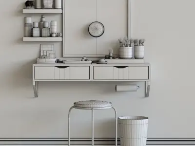 Table Chair Cosmetics 3D model