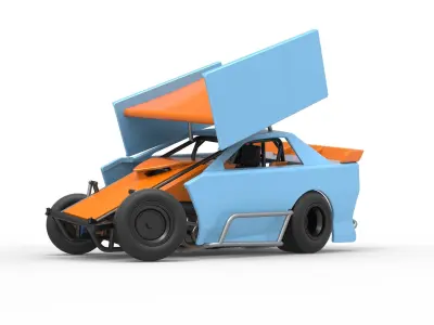 New Zealand Modified Stock car while turning V2 Scale 1 to 25 3D print model