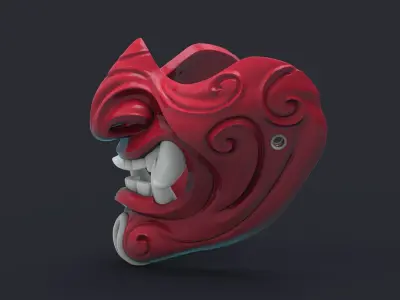 Samurai demon mask 3D print model