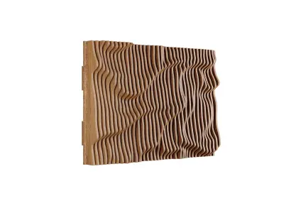 Parametric Wavy Wooden Wall Decor 15 - wood cutting machines 3D model