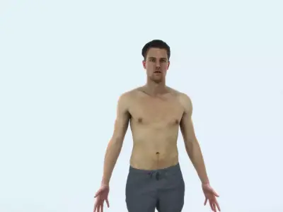 Virtue C Beach Animated Rigged Sports Man Low-poly 3D model