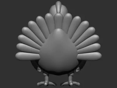 cartoon turkey 3d model for 3d printing 3D print model