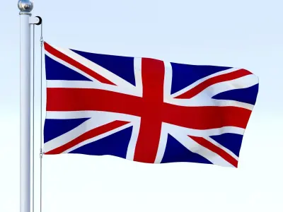 Anmated Great Britain Flag Low-poly 3D model