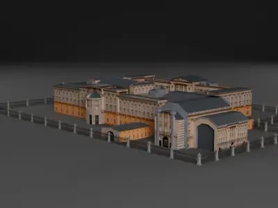Low Poly Buckingham Palace 3D Model 3D model