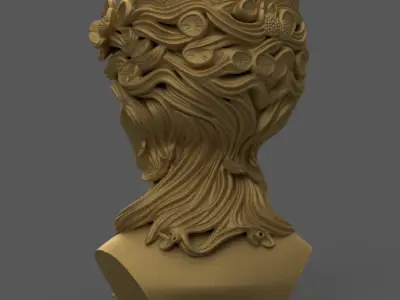 Elegant Woman Head Planter urn candy container candle holder 3D print model