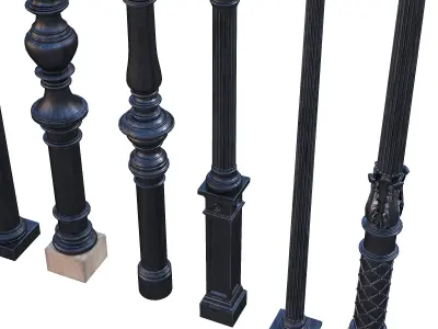 Cast iron columns 3 3D model