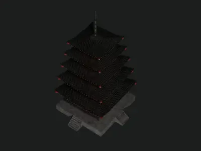 Pagoda japanese Low-poly 3D model purchase