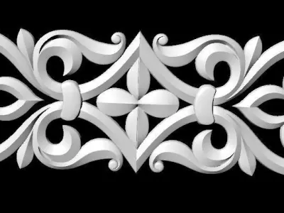 Central decor ornament for furniture 3D model 44