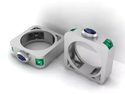 3d-model square ring  3D print model