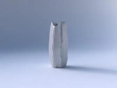 Vase double arc hexagon with fine organic cells 3D print model