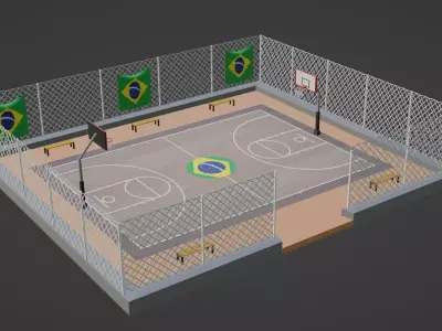 Basketball Stadium - Brazil Low-poly 3D model