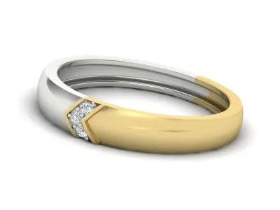 ring 3dm Render details two tone diamond 3D print model