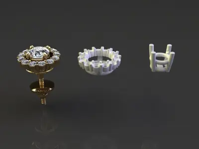 Solitaire Diamond Earring Jacket 3MM50 3D print model