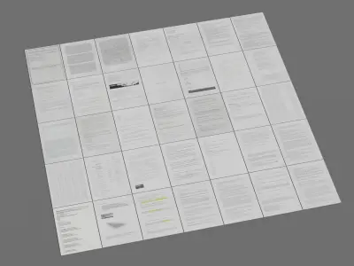 Scattered Paper Low-poly 3D model