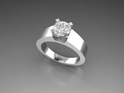 SOLITAIRE RING Free 3D print model buy