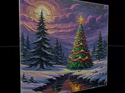 Christmas Tree Painting Four Low-poly 3D model