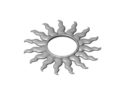 Sun frame relief 3D print model