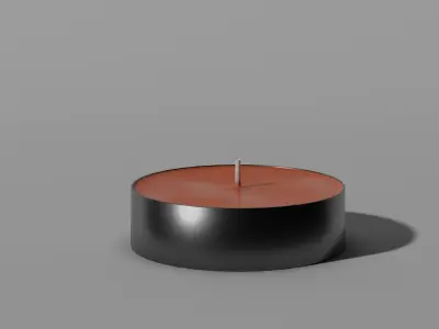 Tealight set candle Low-poly 3D model