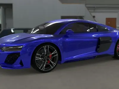 High Poly 2021 Audi r8 car exterior with good details 3D model