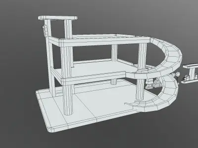 Wooden Toys Parking Garage Pack Low-poly 3D model