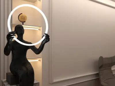 Office Interior Scene Low-poly 3D model