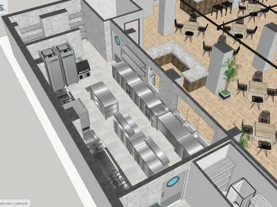 Restaurant Kitchen And Bar Project 3D model
