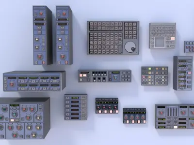 Modular Electronics Scenery Props Environment Pack Sci Fi  Low-poly 3D model