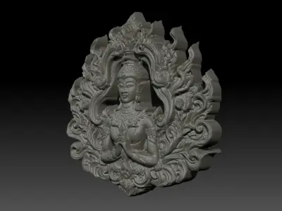 Thai Ornament Decor Bas Relied 06 - 231005 3D print model