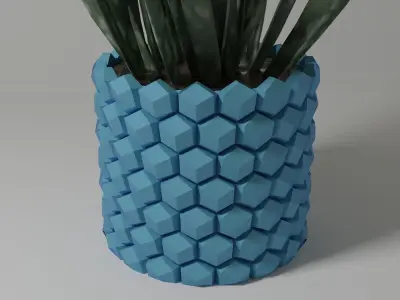 Hexagon flower pot 3D print model