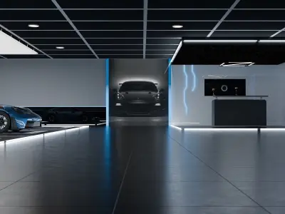 Neon Car Scene  3D model