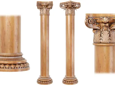 Classic column 01 3D model purchase
