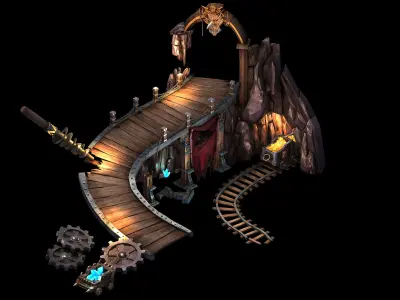 Game Mine BOSS - EntranceGame Kunlun Mountains - Altar 03 3D model