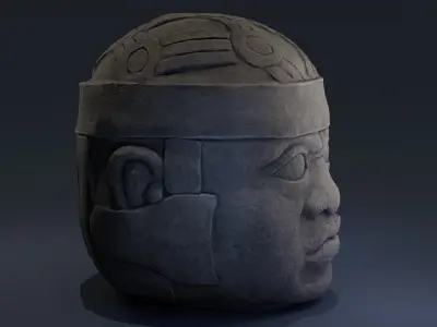 Olmec Statue Low-poly 3D model