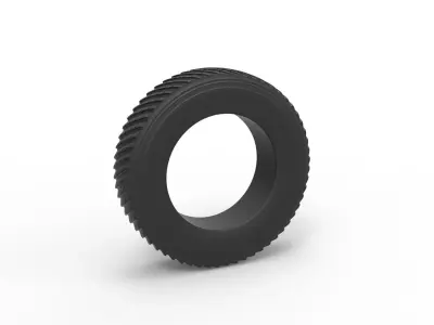 Semi truck pulling tire Scale 1 to 25 3D print model
