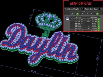 daylin name pendant  3D print model