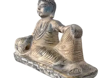 Antique Sitting Buddha Statue 3D model