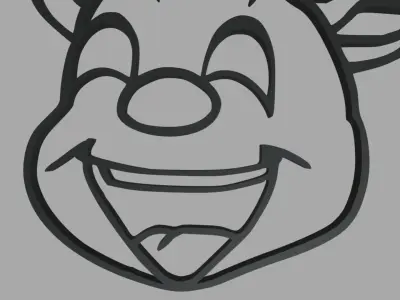 Reindeer Wall Silhouette 01 3D print model