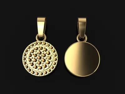 DAINTY ROUND HALO DIAMOND CLUSTER PENDANT 3D print model