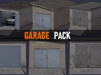 Vintage Garage Pack Low-poly 3D model
