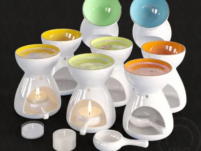Aroma fragrance Oil Burner Accent Colour 3D model